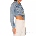 Casual Distressed Denim Jacket Women